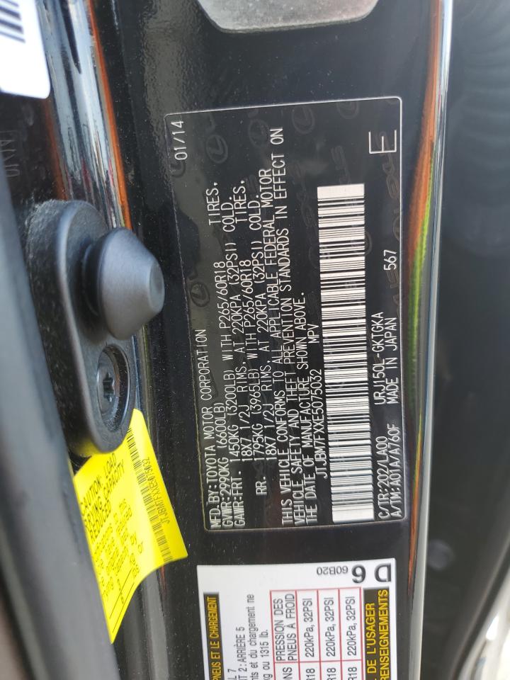 2014 Lexus Gx 460 VIN: JTJBM7FXXE5075032 Lot: 85155635