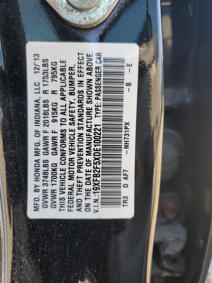 2013 Honda Civic Lx VIN: 19XFB2F5XDE100221 Lot: 85151845