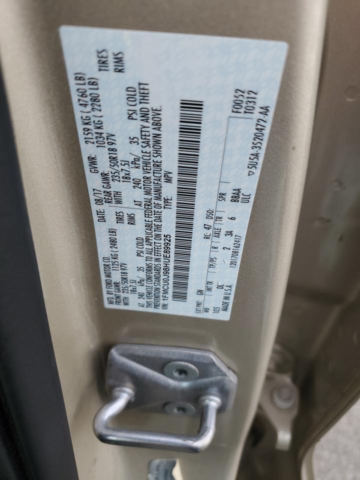 2017 Ford Escape Titanium VIN: 1FMCU0J98HUE89925 Lot: 85549415