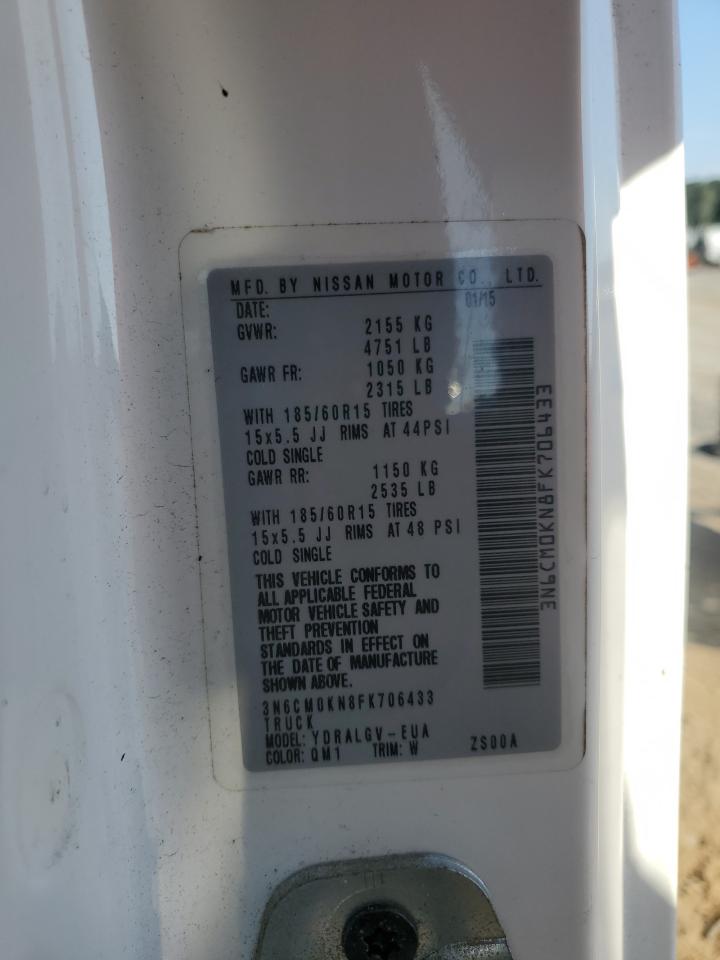 2015 Nissan Nv200 2.5S VIN: 3N6CM0KN8FK706433 Lot: 83980675