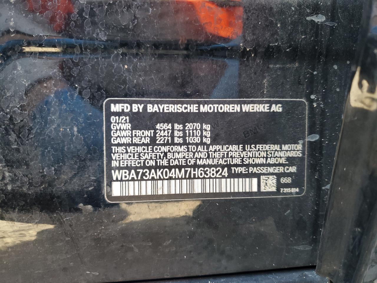2021 BMW 228Xi VIN: WBA73AK04M7H63824 Lot: 85103955
