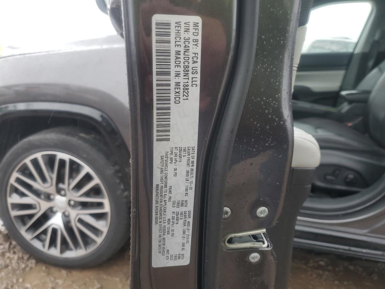 2022 Jeep Compass Limited VIN: 3C4NJDCB8NT188221 Lot: 89811815