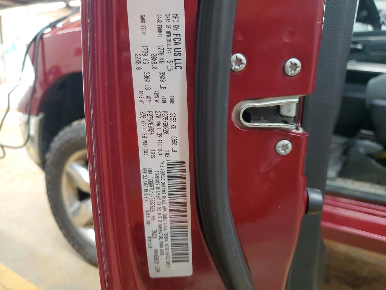 2015 Ram 1500 Slt VIN: 1C6RR7LM3FS687628 Lot: 84800245