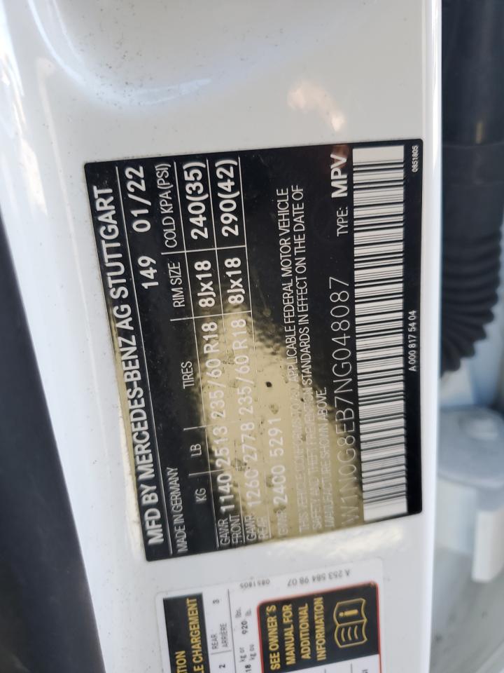 2022 Mercedes-Benz Glc 300 4Matic VIN: W1N0G8EB7NG048087 Lot: 86092865