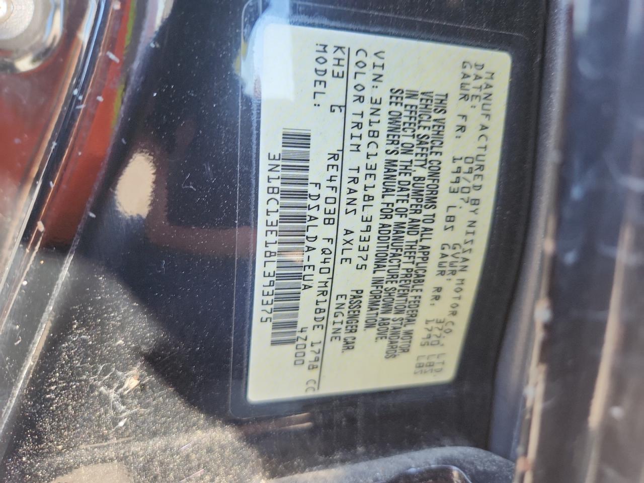 2008 Nissan Versa S VIN: 3N1BC13E18L393375 Lot: 84599085