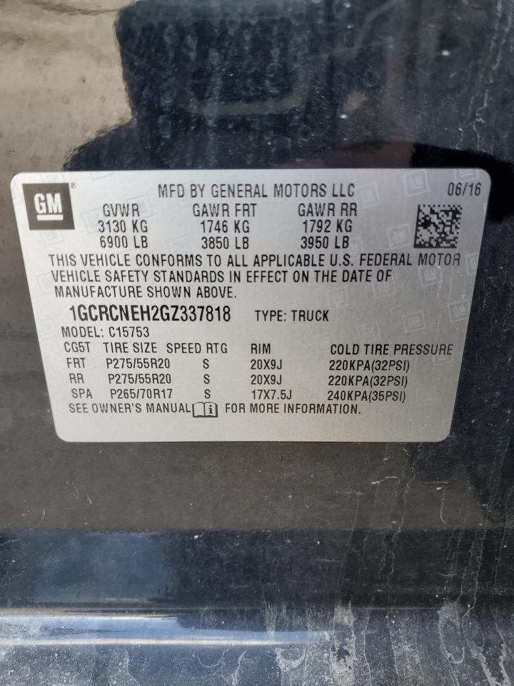 2016 Chevrolet Silverado C1500 VIN: 1GCRCNEH2GZ337818 Lot: 82230725