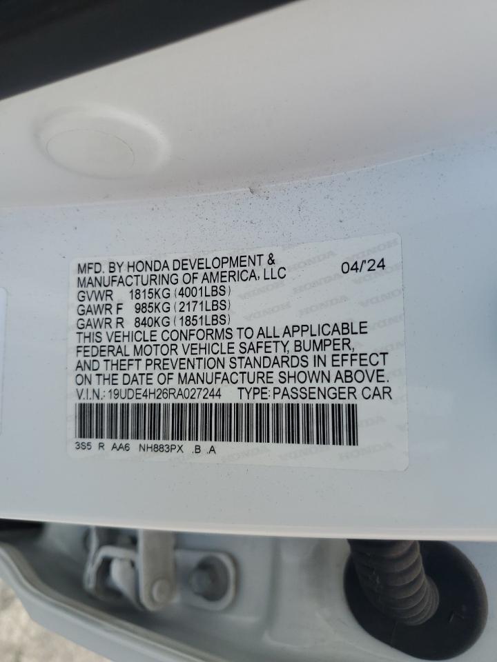 2024 Acura Integra VIN: 19UDE4H26RA027244 Lot: 84909895