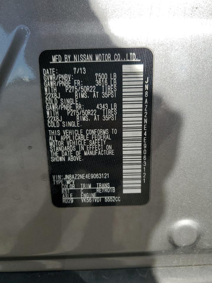 2014 Infiniti Qx80 VIN: JN8AZ2NE4E9063121 Lot: 91099665