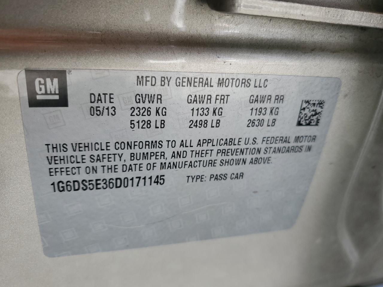 2013 Cadillac Cts Premium Collection VIN: 1G6DS5E36D0171145 Lot: 84949235