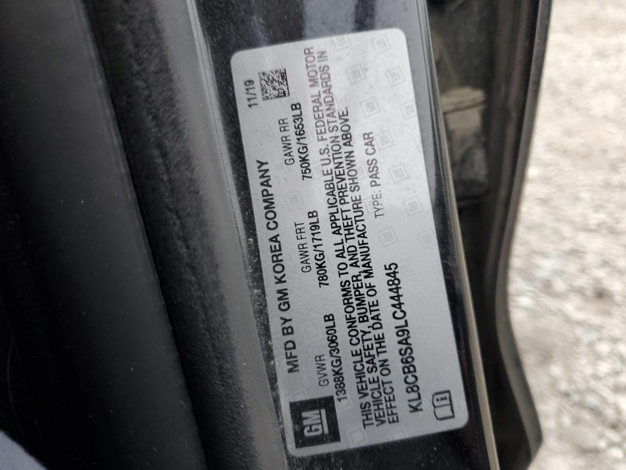 2020 Chevrolet Spark Ls VIN: KL8CB6SA9LC444845 Lot: 86696665