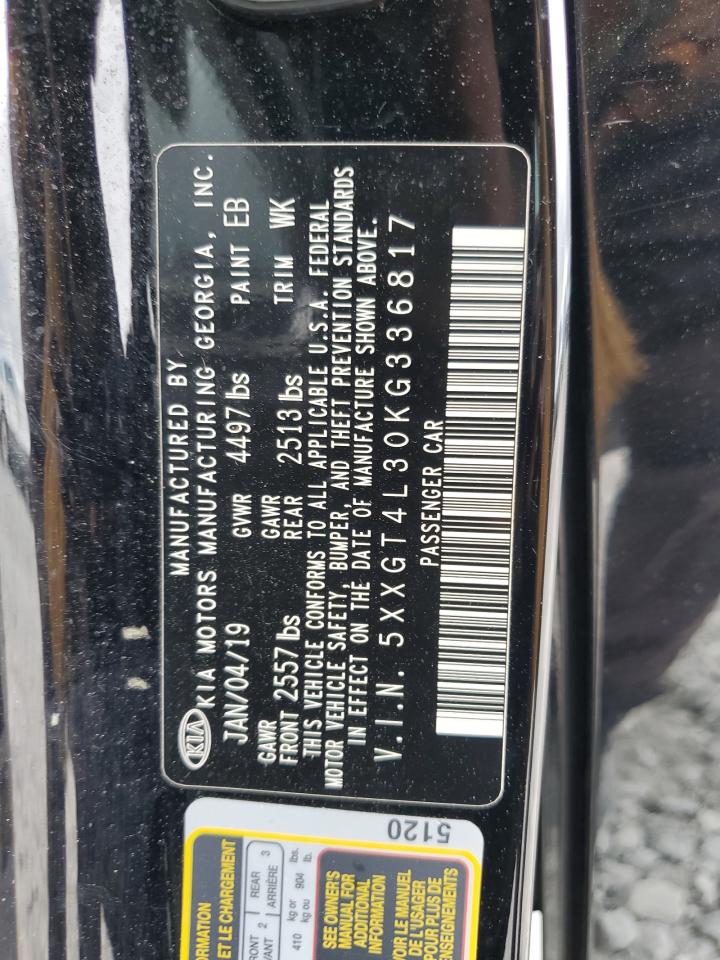 2019 Kia Optima Lx VIN: 5XXGT4L30KG336817 Lot: 86212225