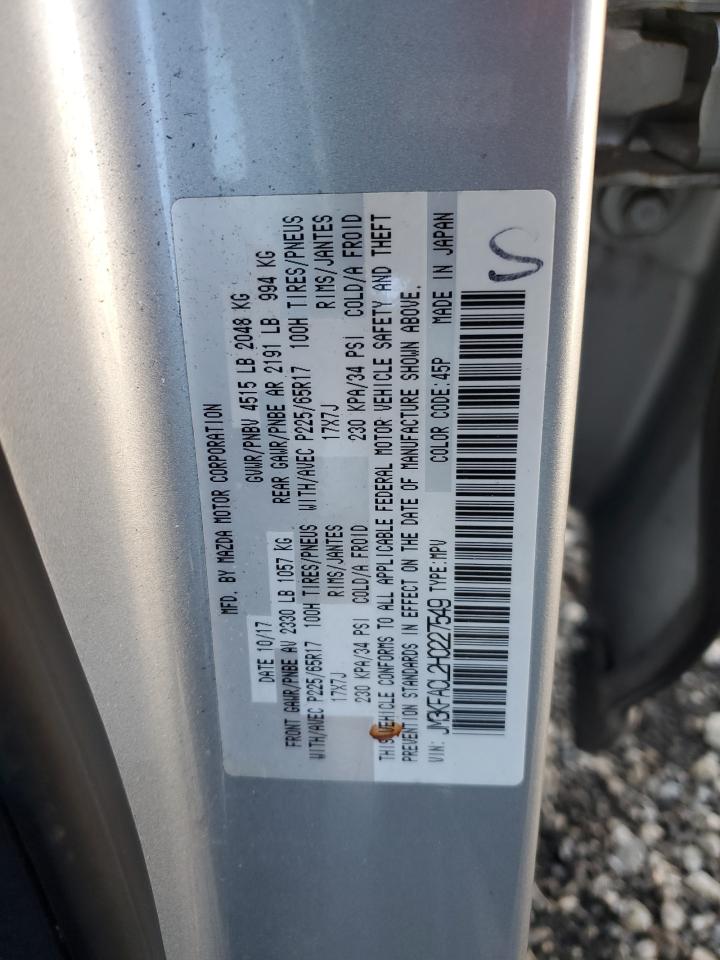 2017 Mazda Cx-5 Touring VIN: JM3KFACL2H0227549 Lot: 89725065