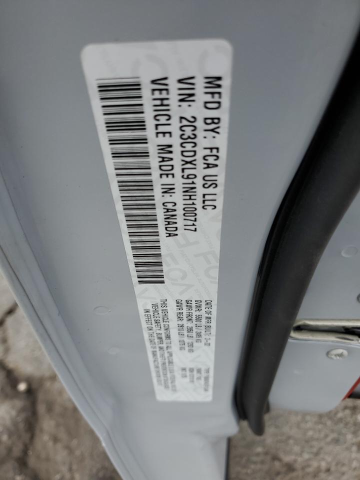 2022 Dodge Charger Srt Hellcat VIN: 2C3CDXL91NH100717 Lot: 82333965