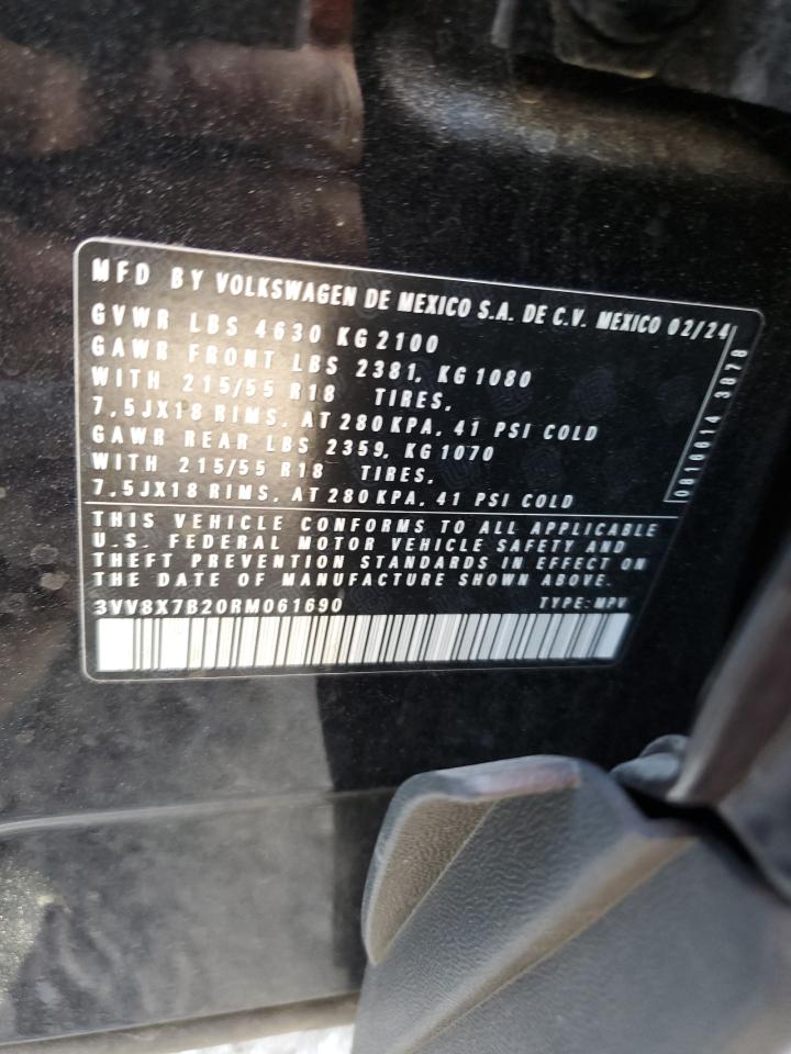 2024 Volkswagen Taos S VIN: 3VV8X7B20RM061690 Lot: 84734815