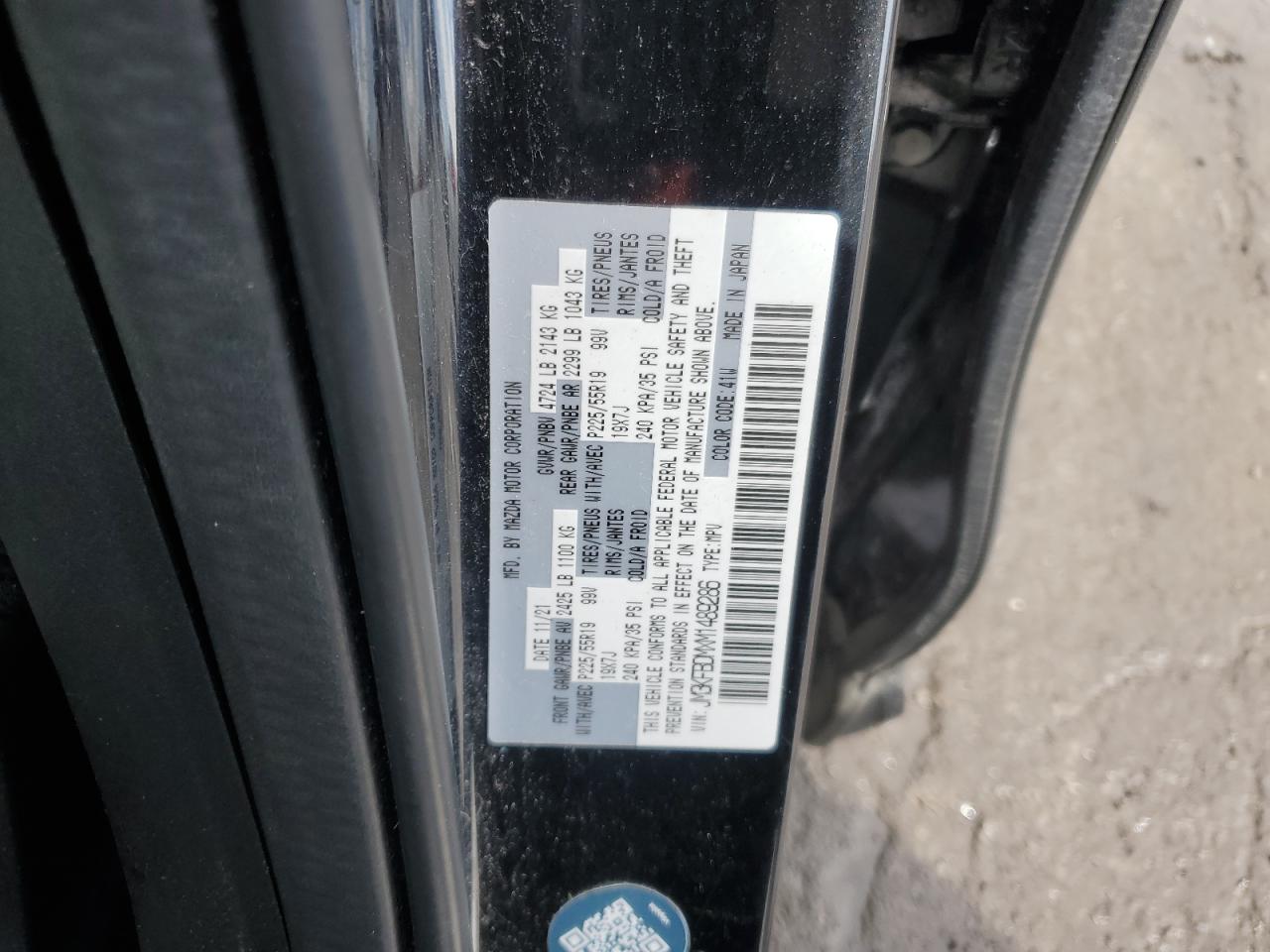 2021 Mazda Cx-5 Grand Touring VIN: JM3KFBDMXM1489286 Lot: 85779775