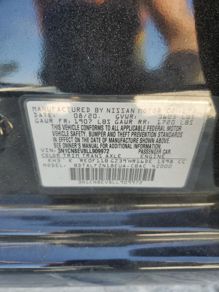 2020 Nissan Versa Sv VIN: 3N1CN8EV8LL909972 Lot: 81927785