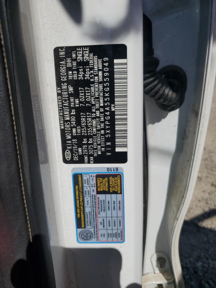 2019 Kia Sorento Lx VIN: 5XYPG4A55KG559049 Lot: 84873205