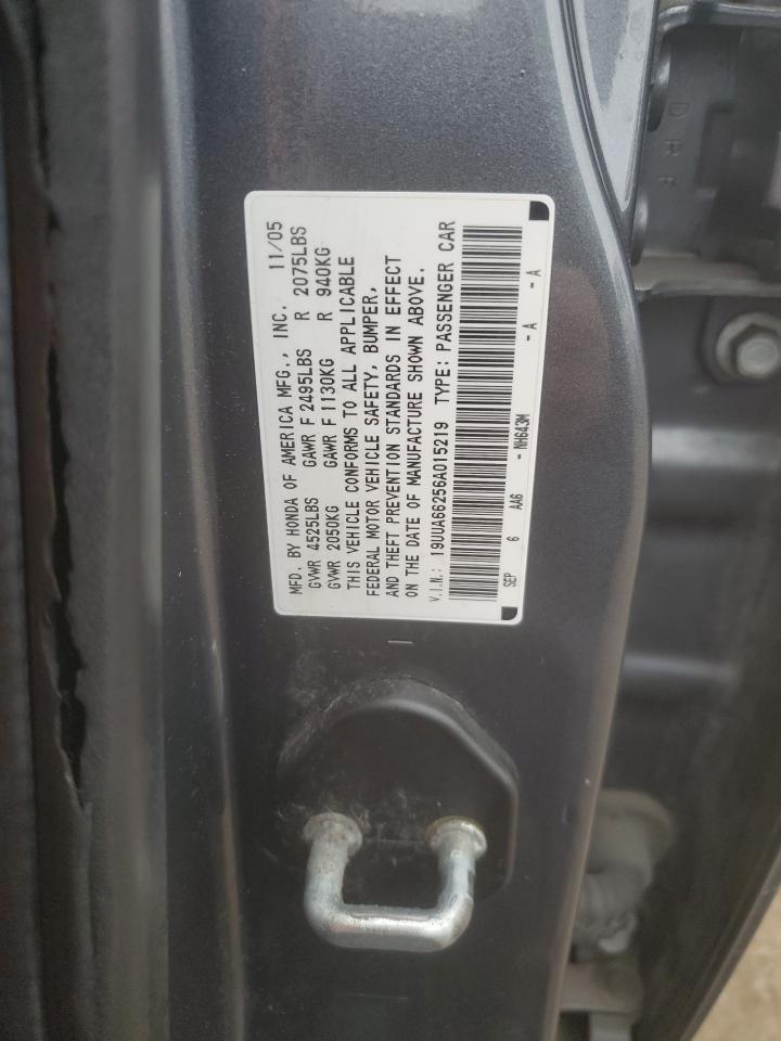 2006 Acura 3.2Tl VIN: 19UUA66256A015219 Lot: 90085165