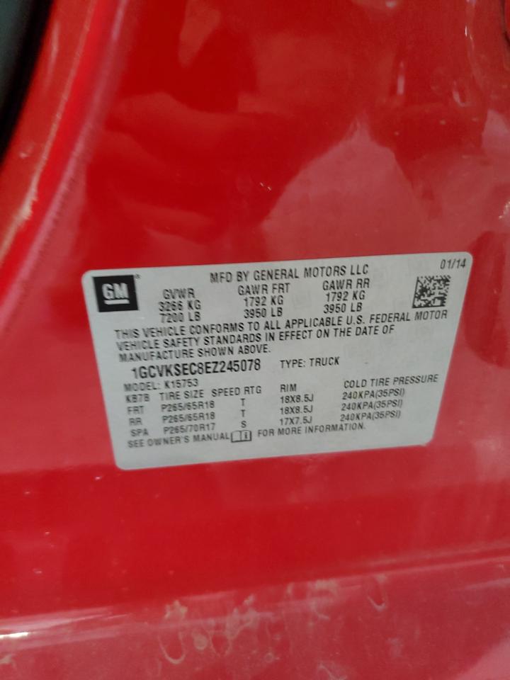 2014 Chevrolet Silverado K1500 Ltz VIN: 1GCVKSEC8EZ245078 Lot: 85300205