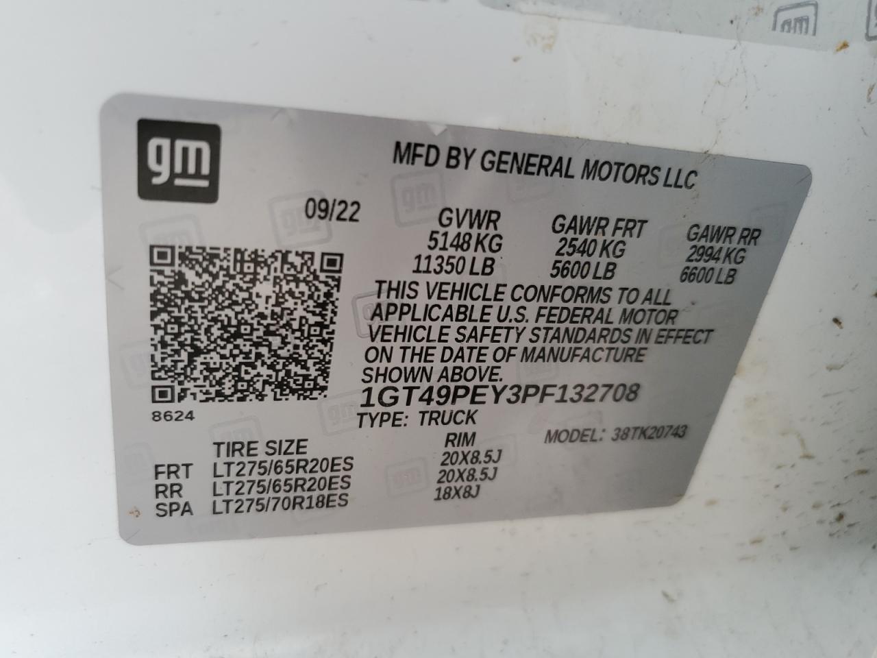 2023 GMC Sierra K2500 At4 VIN: 1GT49PEY3PF132708 Lot: 84967805