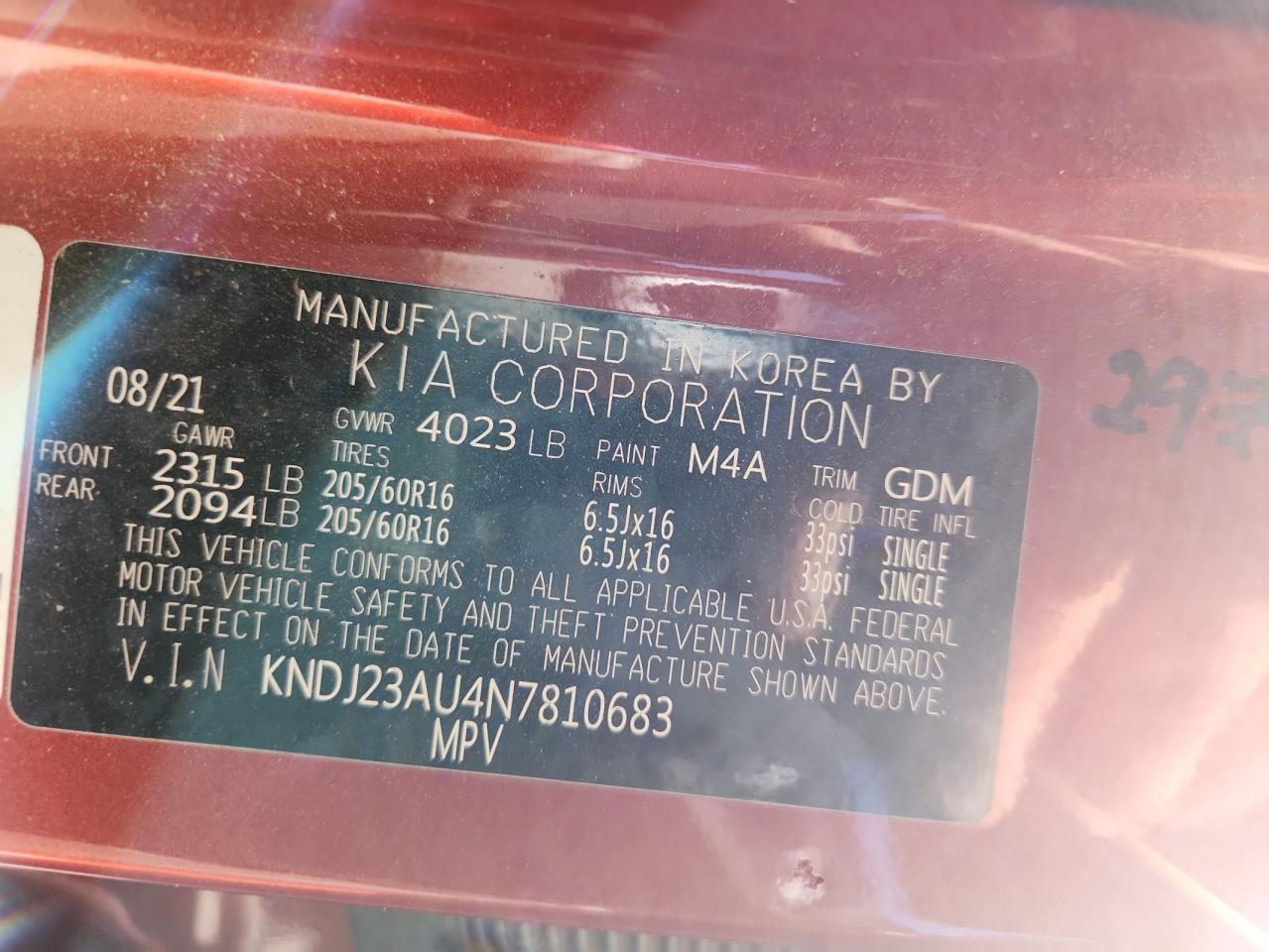 2022 Kia Soul Lx VIN: KNDJ23AU4N7810683 Lot: 89512085