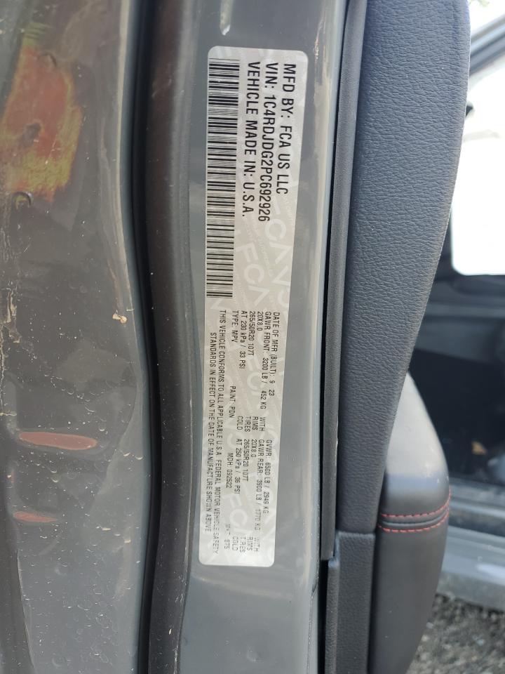 2023 Dodge Durango Gt VIN: 1C4RDJDG2PC692926 Lot: 85176445