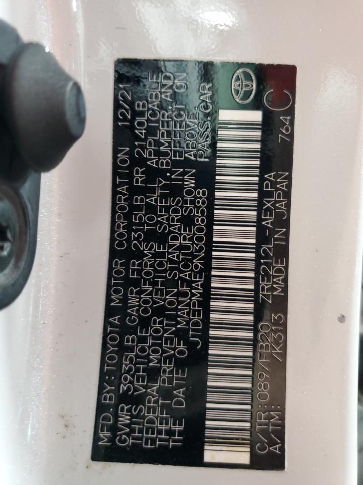 2022 Toyota Corolla Le VIN: JTDEPMAE9N3008588 Lot: 84792985