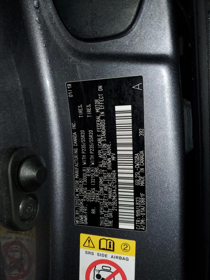 2018 Lexus Rx 350 Base VIN: 2T2BZMCA4JC139464 Lot: 90535755