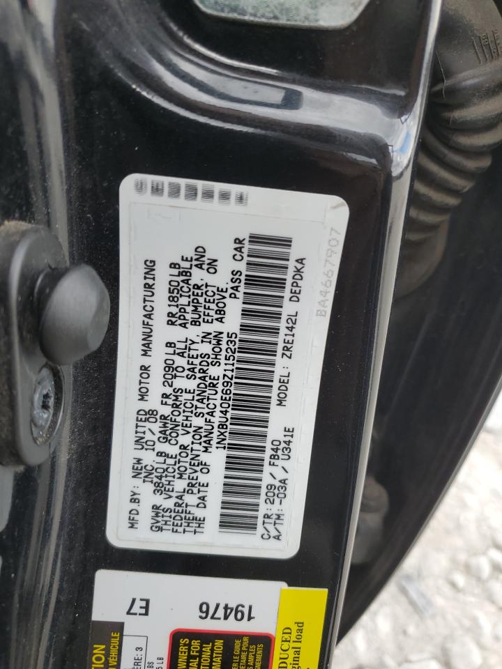 2009 Toyota Corolla Base VIN: 1NXBU40E69Z115235 Lot: 85162635