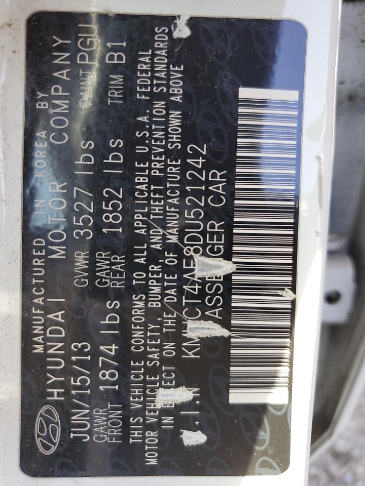 2013 Hyundai Accent Gls VIN: KMHCT4AE8DU521242 Lot: 82489655