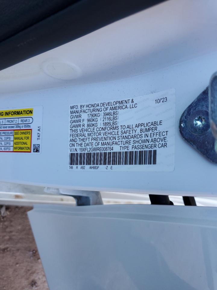 2024 Honda Civic VIN: 19XFL2G88RE008764 Lot: 82236895