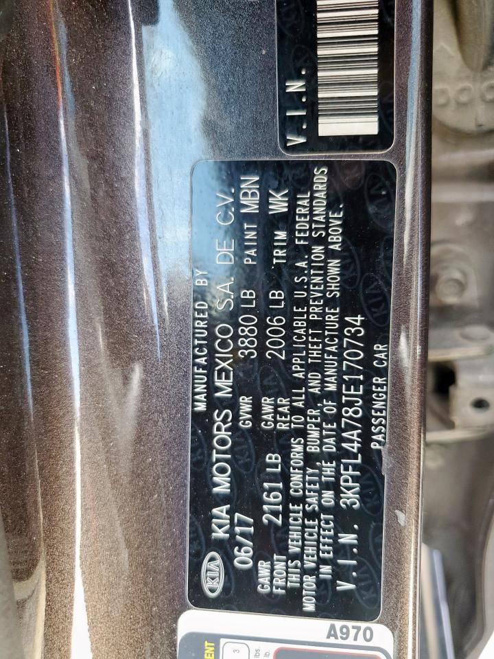 2018 Kia Forte Lx VIN: 3KPFL4A78JE170734 Lot: 82506055