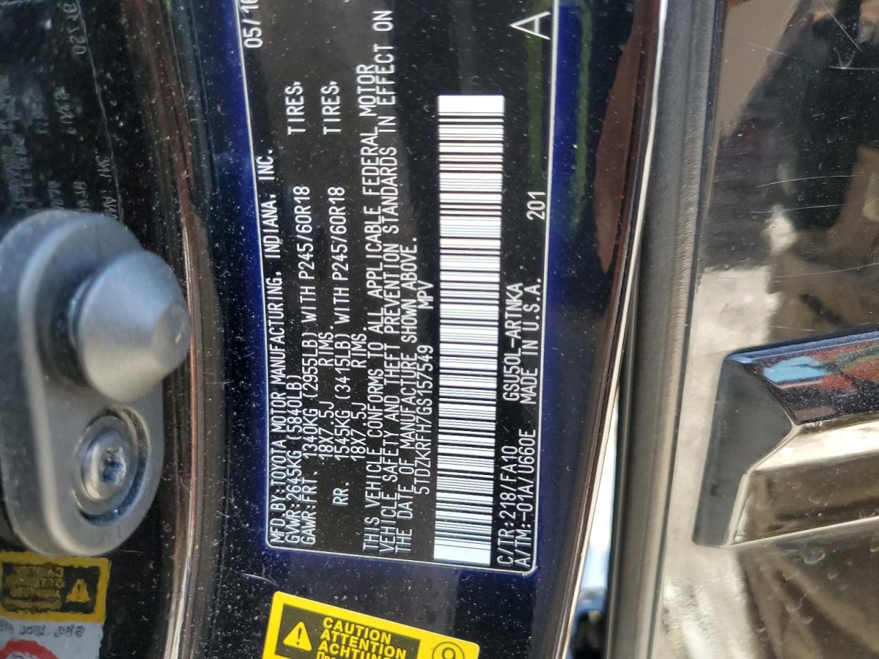 2016 Toyota Highlander Le VIN: 5TDZKRFH7GS157549 Lot: 84483065