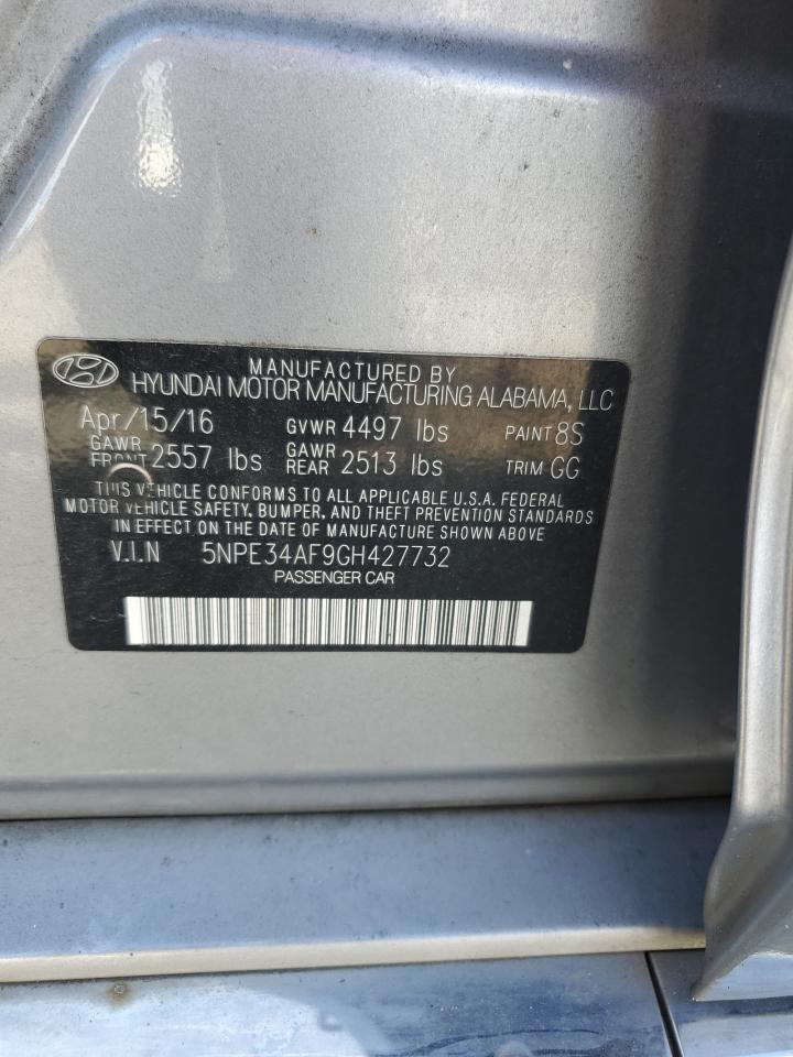 2016 Hyundai Sonata Sport VIN: 5NPE34AF9GH427732 Lot: 84866745