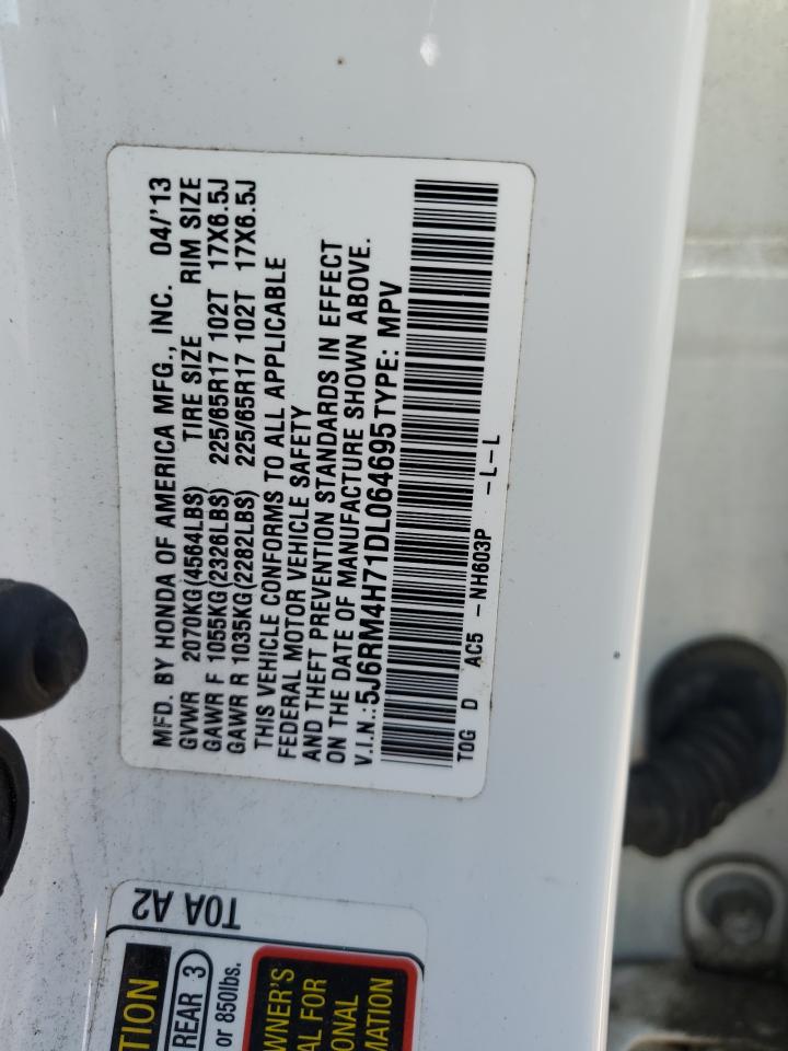 2013 Honda Cr-V Exl VIN: 5J6RM4H71DL064695 Lot: 84957135