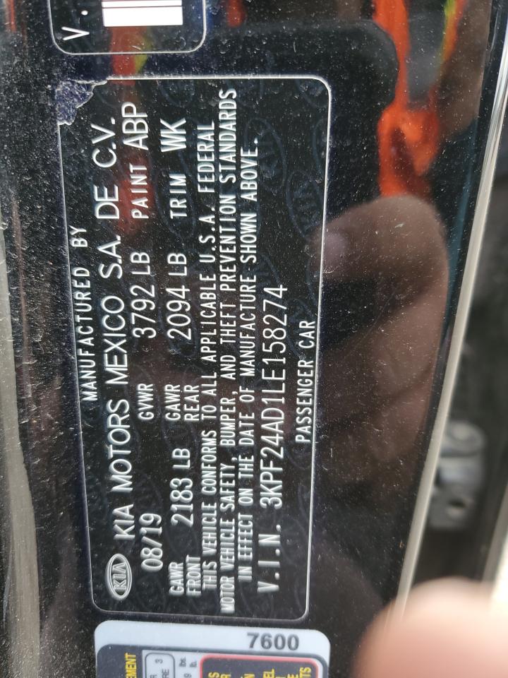 2020 Kia Forte Fe VIN: 3KPF24AD1LE158274 Lot: 86818205