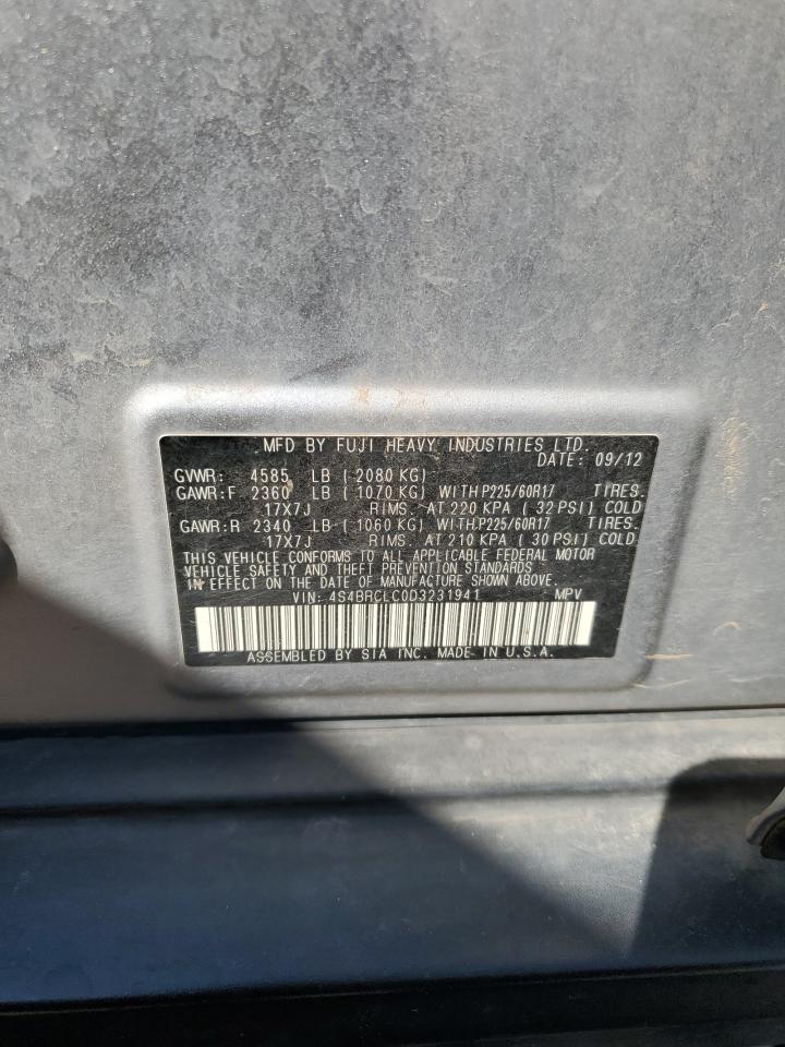 2013 Subaru Outback 2.5I Limited VIN: 4S4BRCLC0D3231941 Lot: 86869175