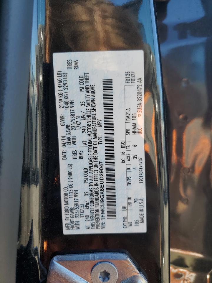 2014 Ford Escape Se VIN: 1FMCU9GX8EUD29047 Lot: 87011335