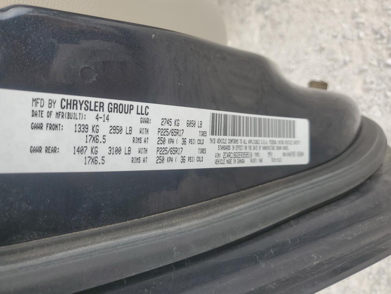 2014 Chrysler Town & Country Touring VIN: 2C4RC1BG2ER359510 Lot: 86779245