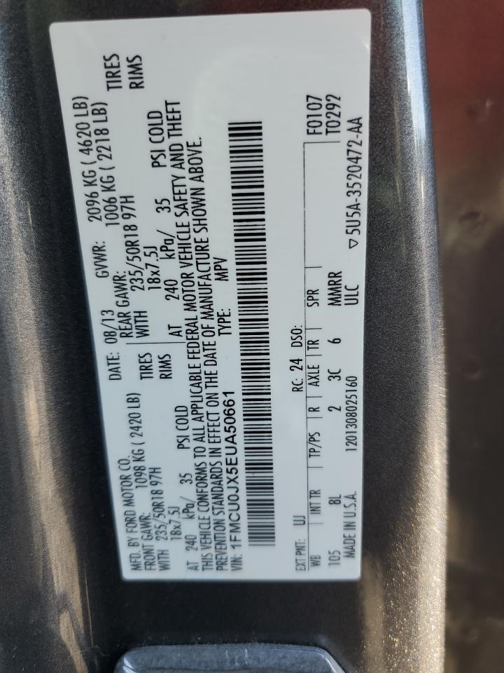 2014 Ford Escape Titanium VIN: 1FMCU0JX5EUA50661 Lot: 91188545