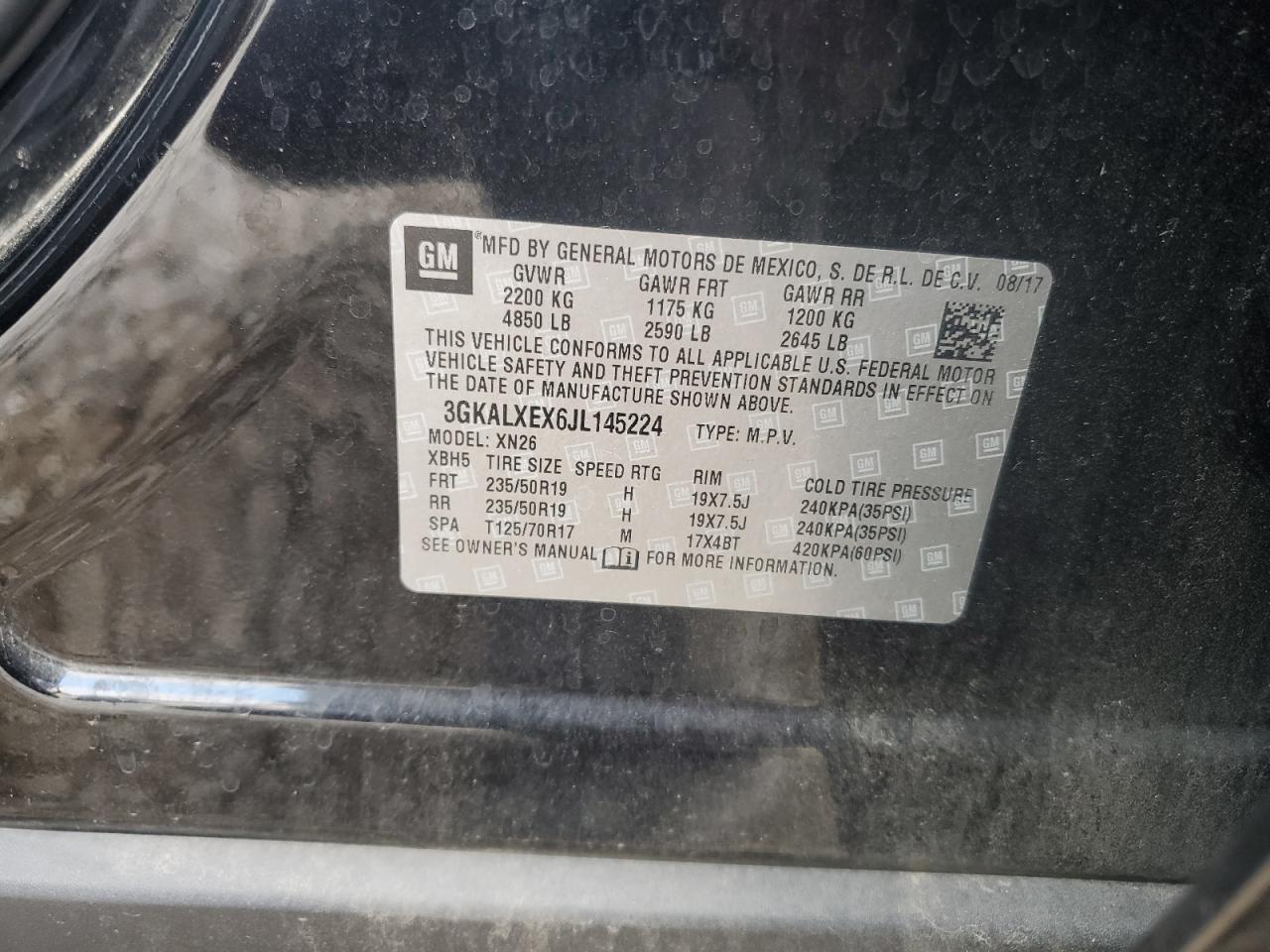 2018 GMC Terrain Denali VIN: 3GKALXEX6JL145224 Lot: 89998275