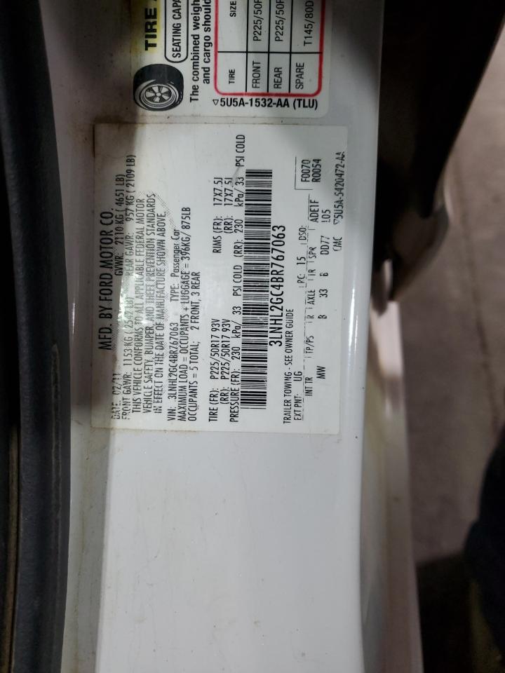 2011 Lincoln Mkz VIN: 3LNHL2GC4BR767063 Lot: 90062225