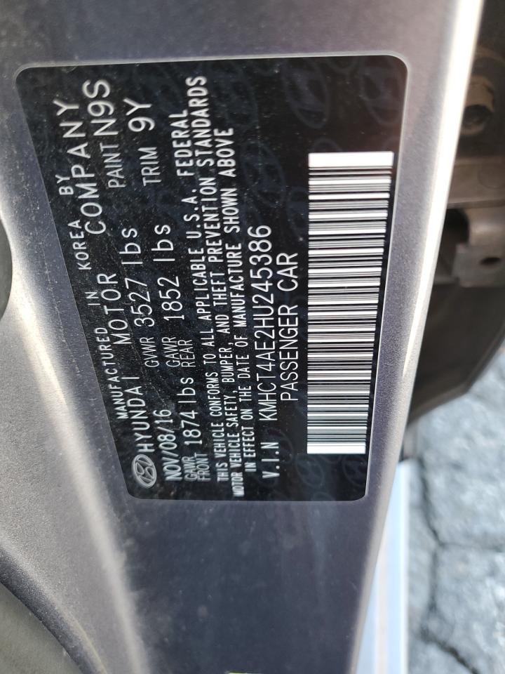 2017 Hyundai Accent Se VIN: KMHCT4AE2HU245386 Lot: 82591155