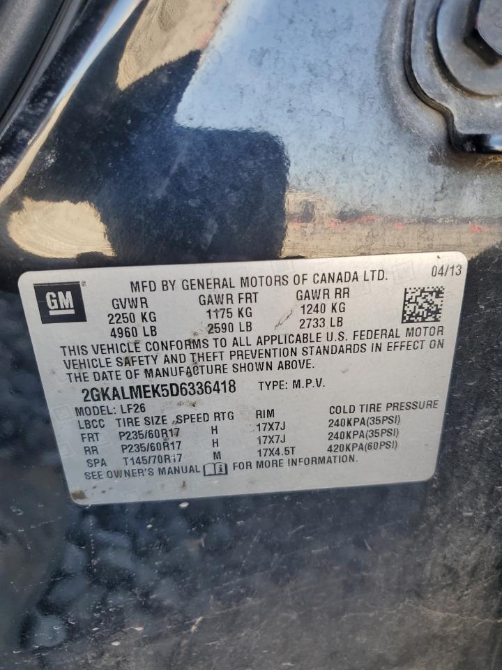 2013 GMC Terrain Sle VIN: 2GKALMEK5D6336418 Lot: 82714035