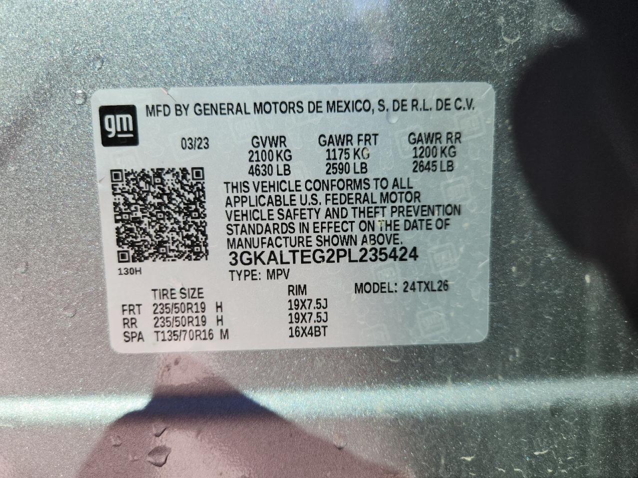 2023 GMC Terrain Sle VIN: 3GKALTEG2PL235424 Lot: 85476885