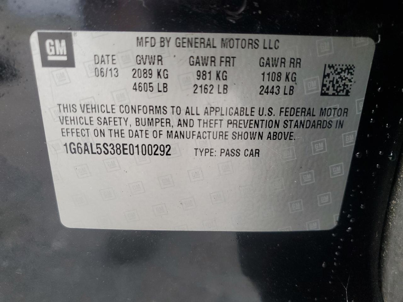 2014 Cadillac Ats Premium VIN: 1G6AL5S38E0100292 Lot: 82192285