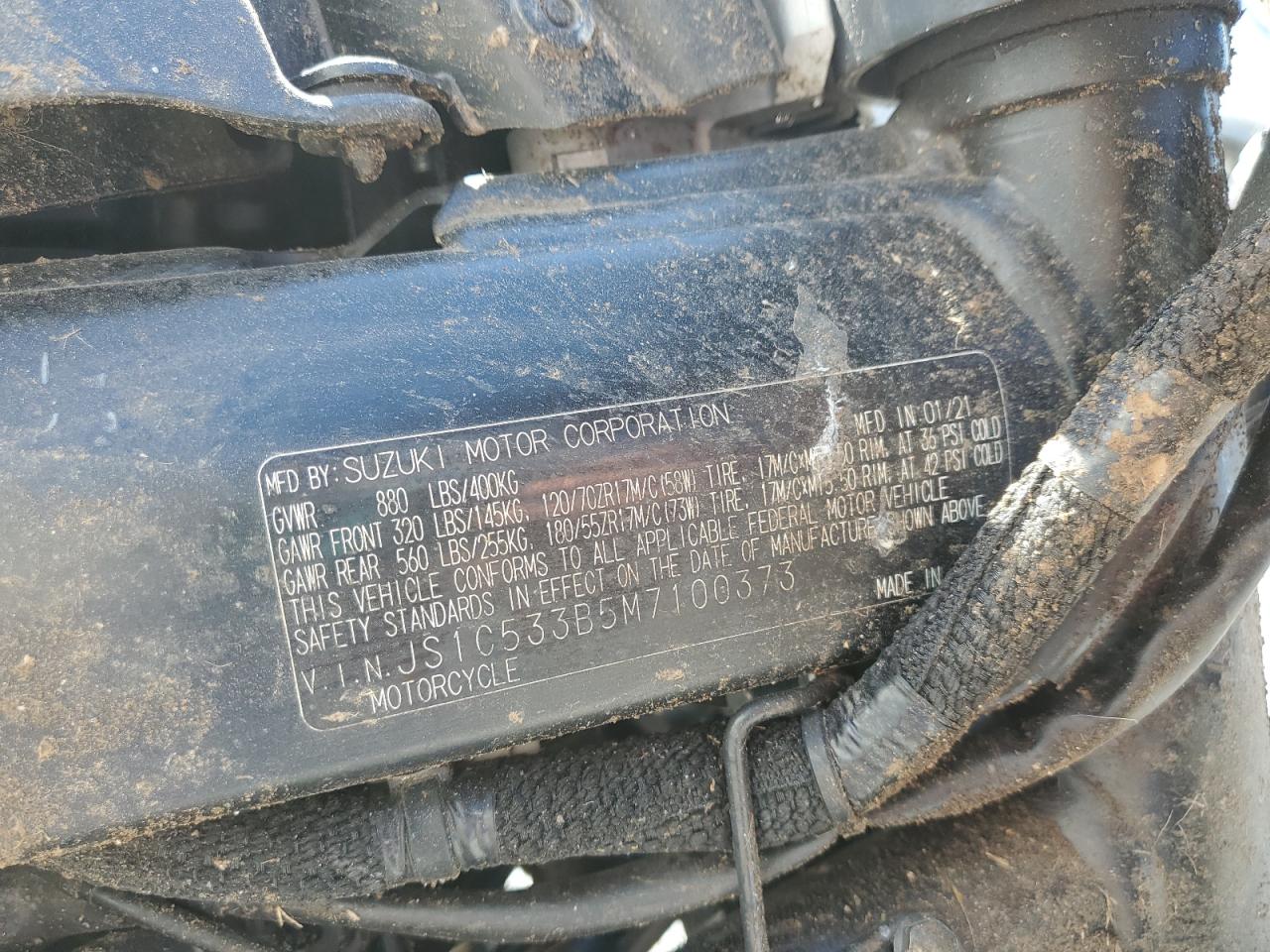 2021 Suzuki Gsx-S750 M VIN: JS1C533B5M7100373 Lot: 82269155