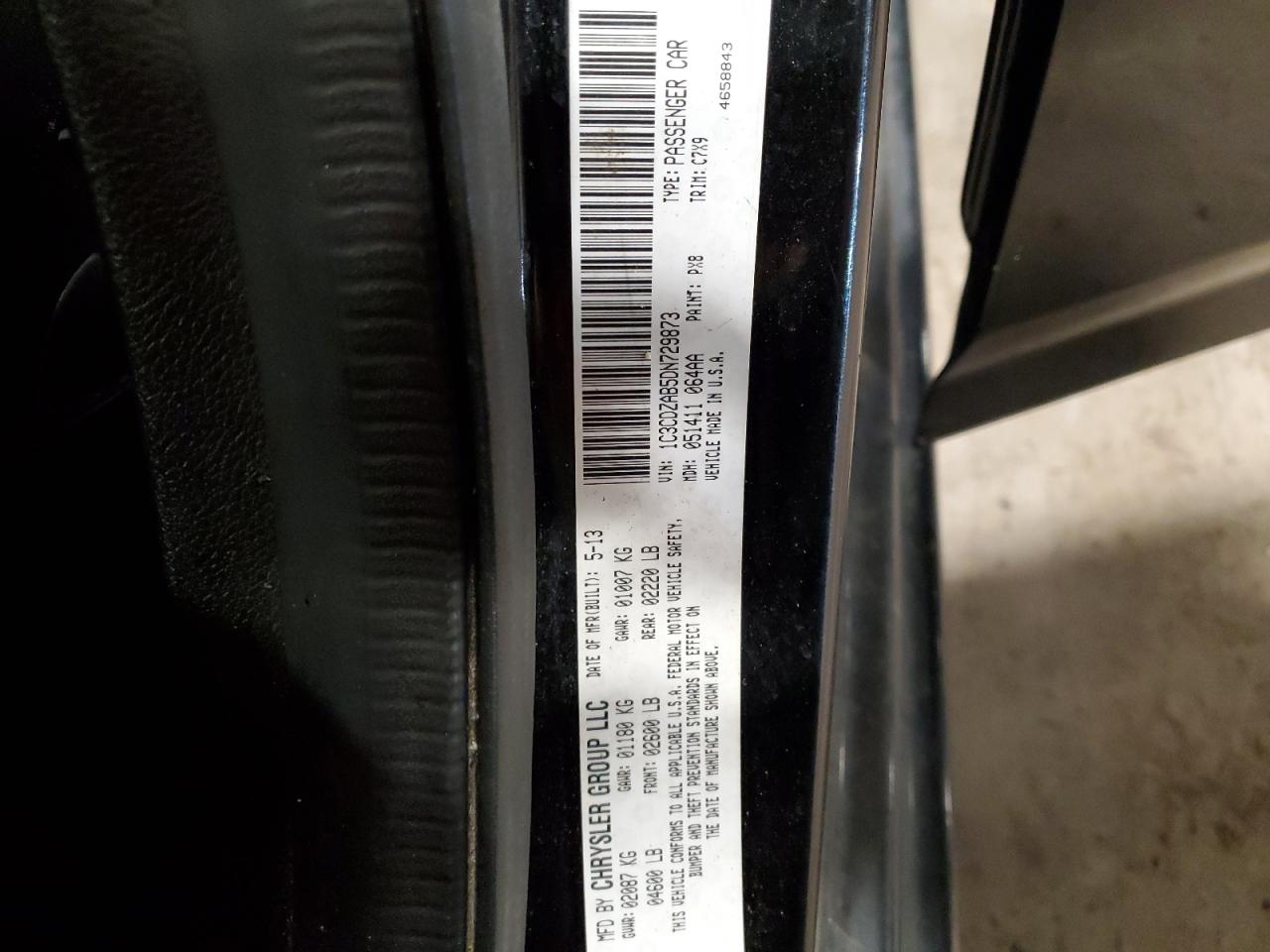 2013 Dodge Avenger Se VIN: 1C3CDZAB5DN729873 Lot: 84632715