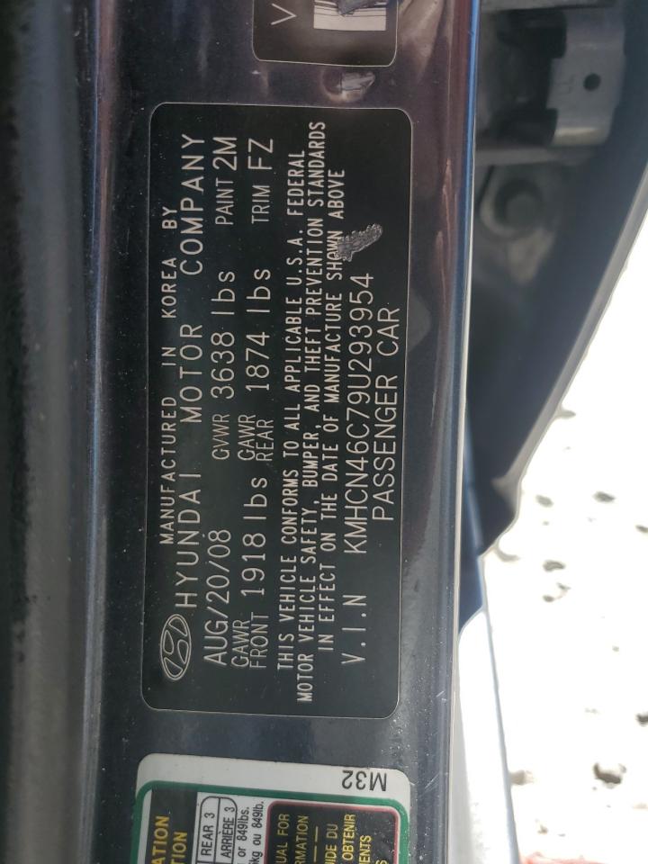 2009 Hyundai Accent Gls VIN: KMHCN46C79U293954 Lot: 82398335