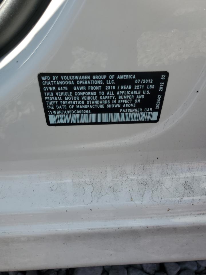 2013 Volkswagen Passat Se VIN: 1VWBH7A35DC009264 Lot: 84220025